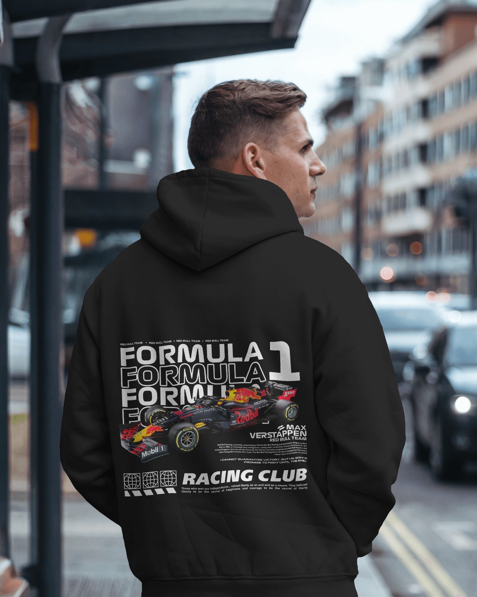 Max Verstappen F1 Car Premium Cotton Hoodie