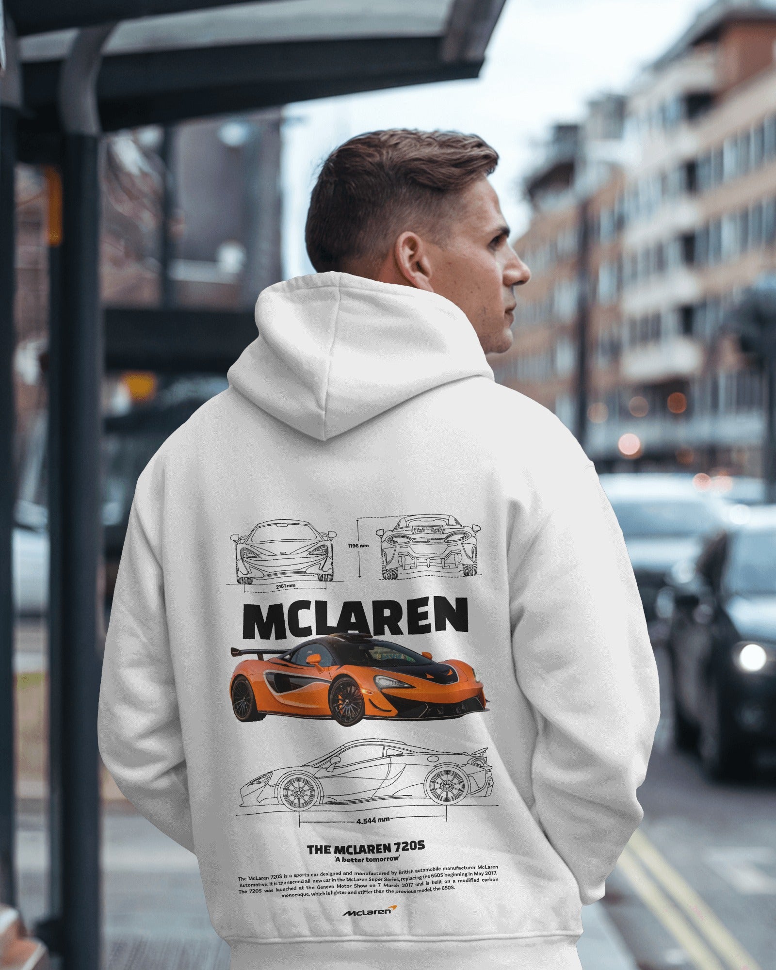 Orange McLaren 720S Premium Cotton Hoodie