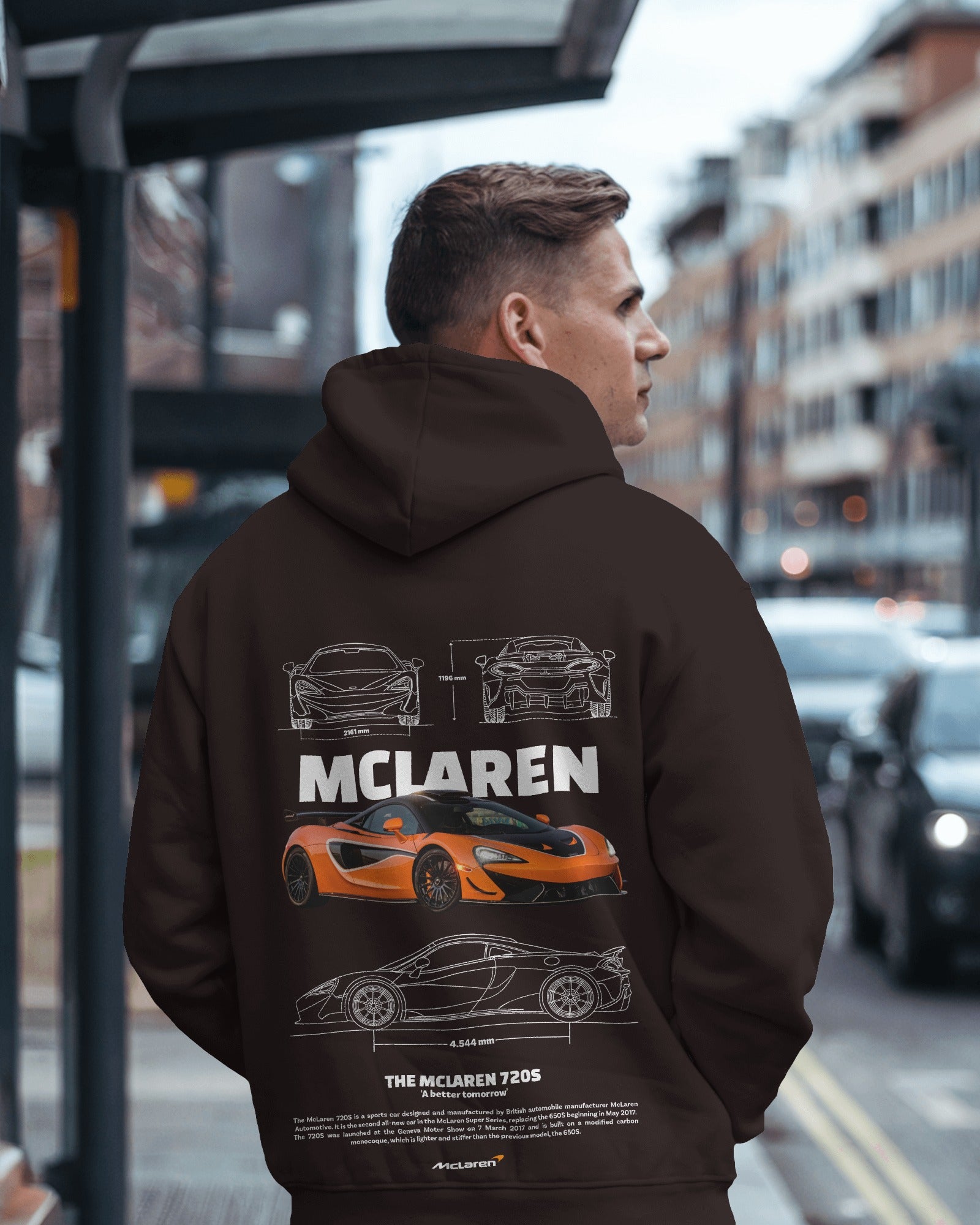 Orange McLaren 720S Premium Cotton Hoodie