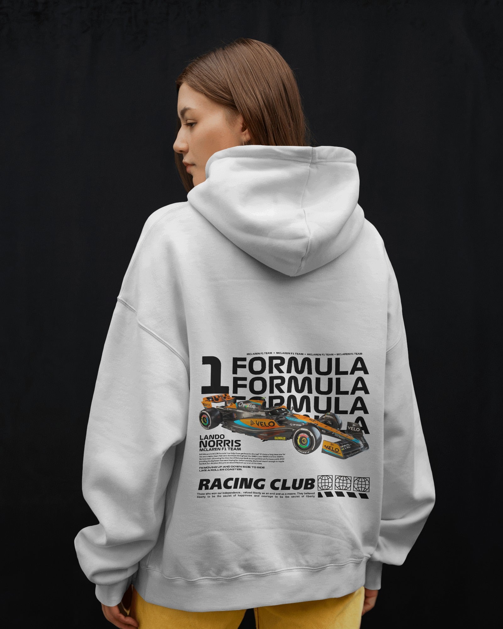 Lando Norris F1 Car Premium Cotton Hoodie