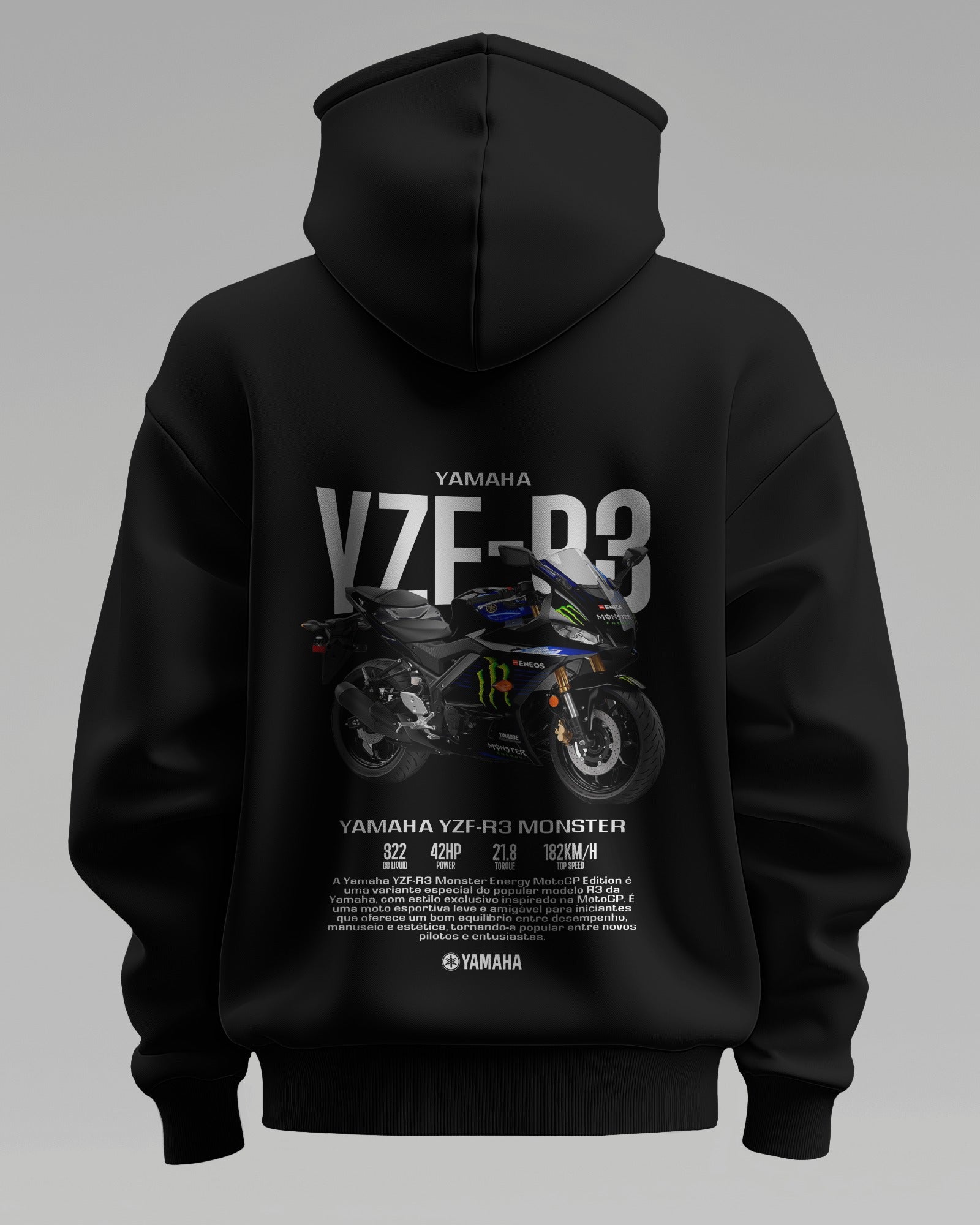 Yamaha YZF-R3 Monster – Premium Oversized Cotton Bike Hoodie by Cruize Wear