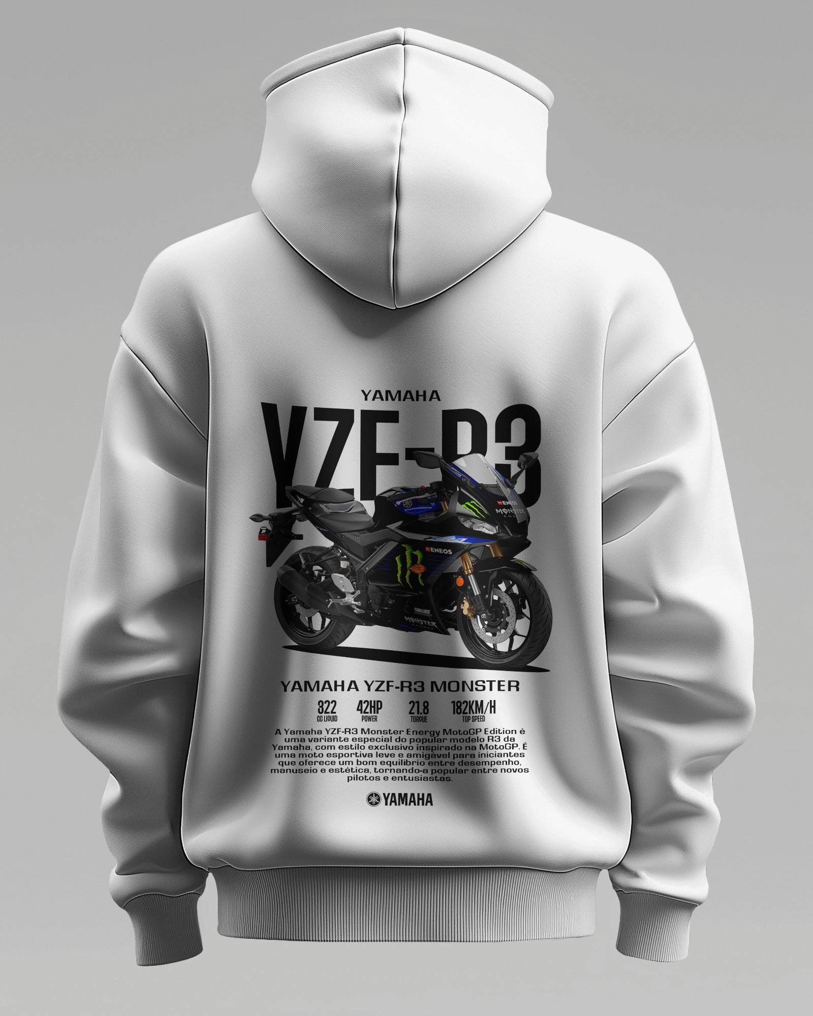 Yamaha YZF-R3 Monster – Premium Oversized Cotton Bike Hoodie by Cruize Wear