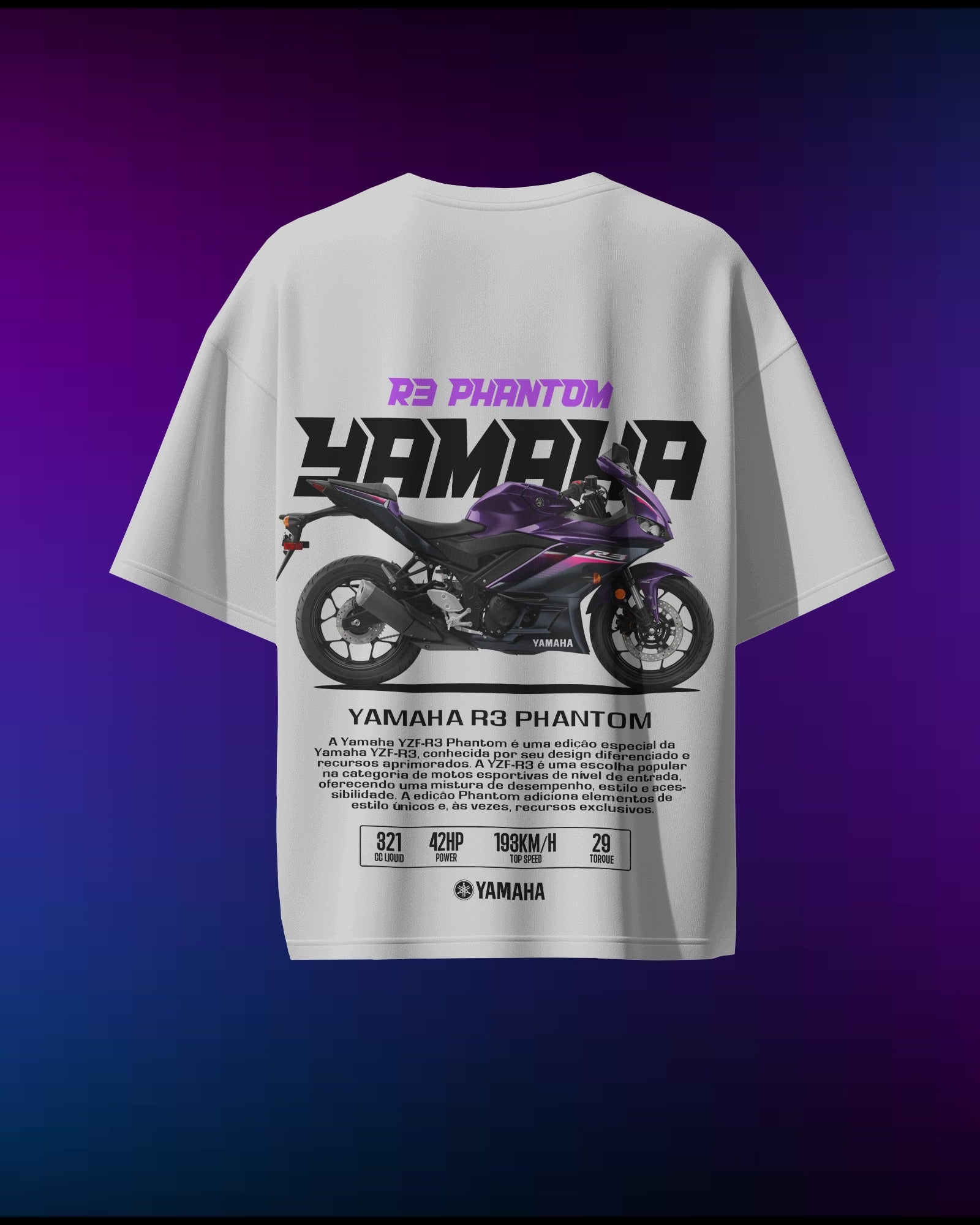 Yamaha R3 Phantom - Pure Cotton Oversized T-Shirt